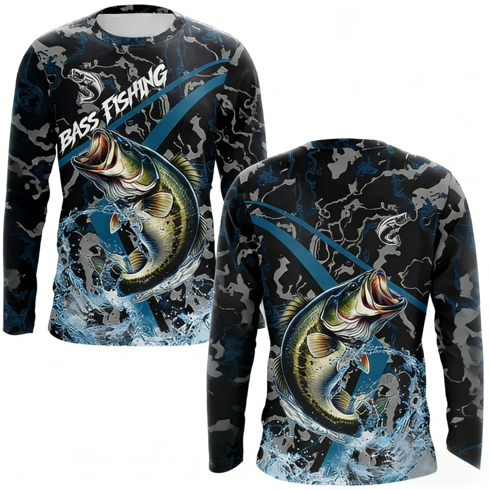 Hiking - Heren visshirt met lange mouwen, UPF-zonbescherming,