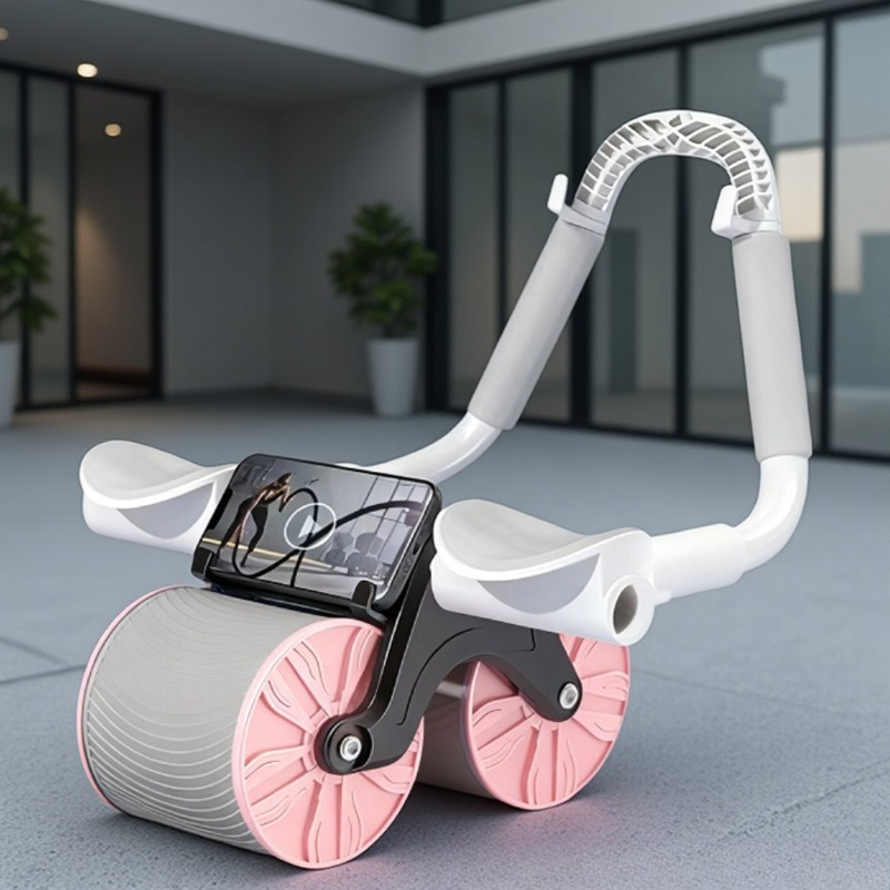 Ab Roller Wheel With Elbow Support - Automatische rebound-functie, buikcompressie en buikspiertrainingsapparaat voor