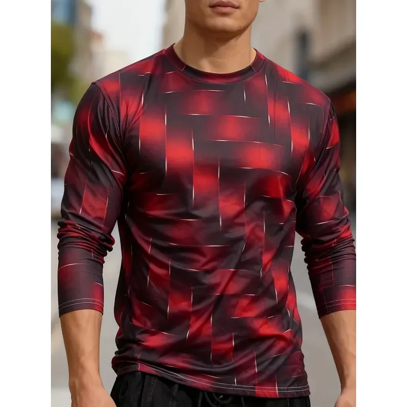 Hiking - 3D-geprinte casual heren T-shirt met lange