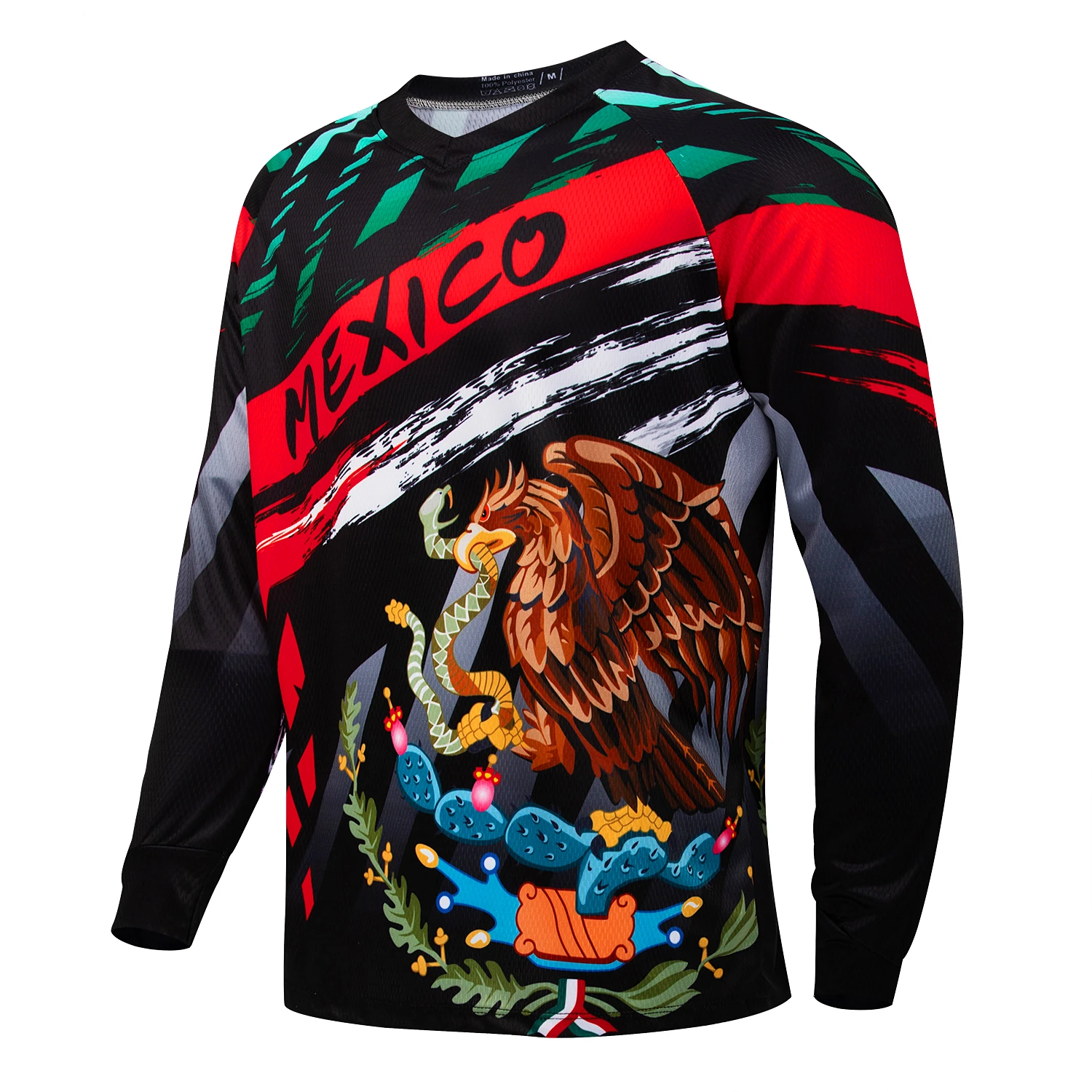 Cycling - Mexico downhill-fietsshirt met lange mouwen, motorfiets-top,